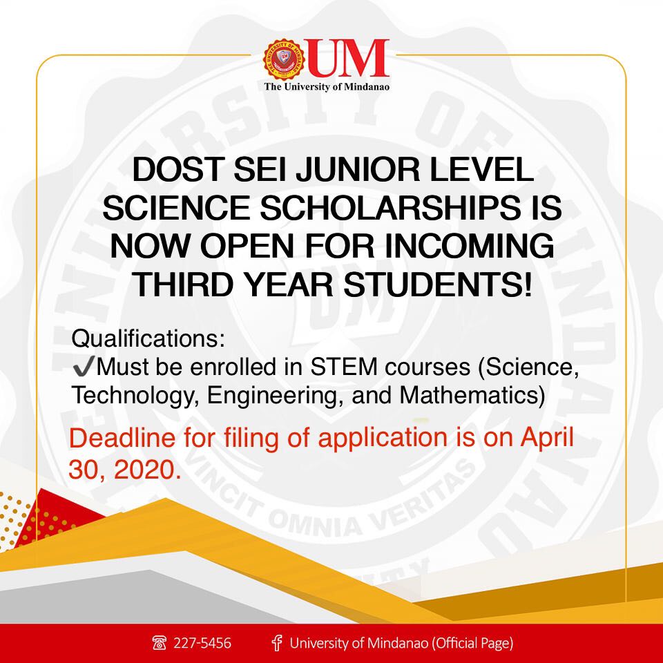 DOST opens scholarships for third year students taking STEM courses