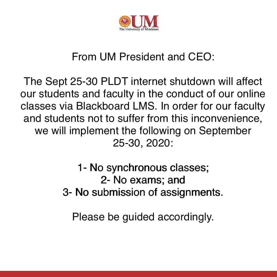 Announcement from the University President
