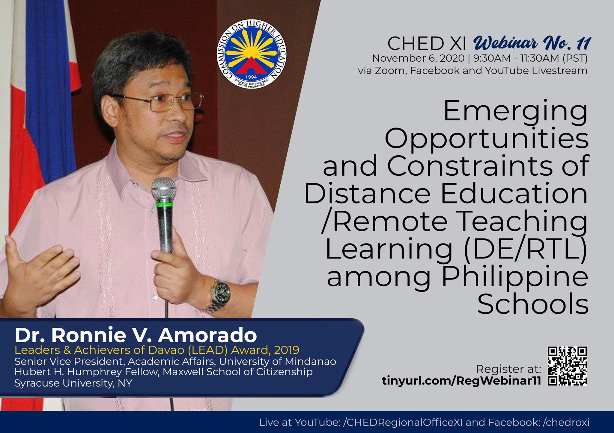 An Invitation : A Webinar on Emerging Opportunities and Constraints of Distance Education/Remote Teaching Learning (DE/RTL) among Philippine Schools