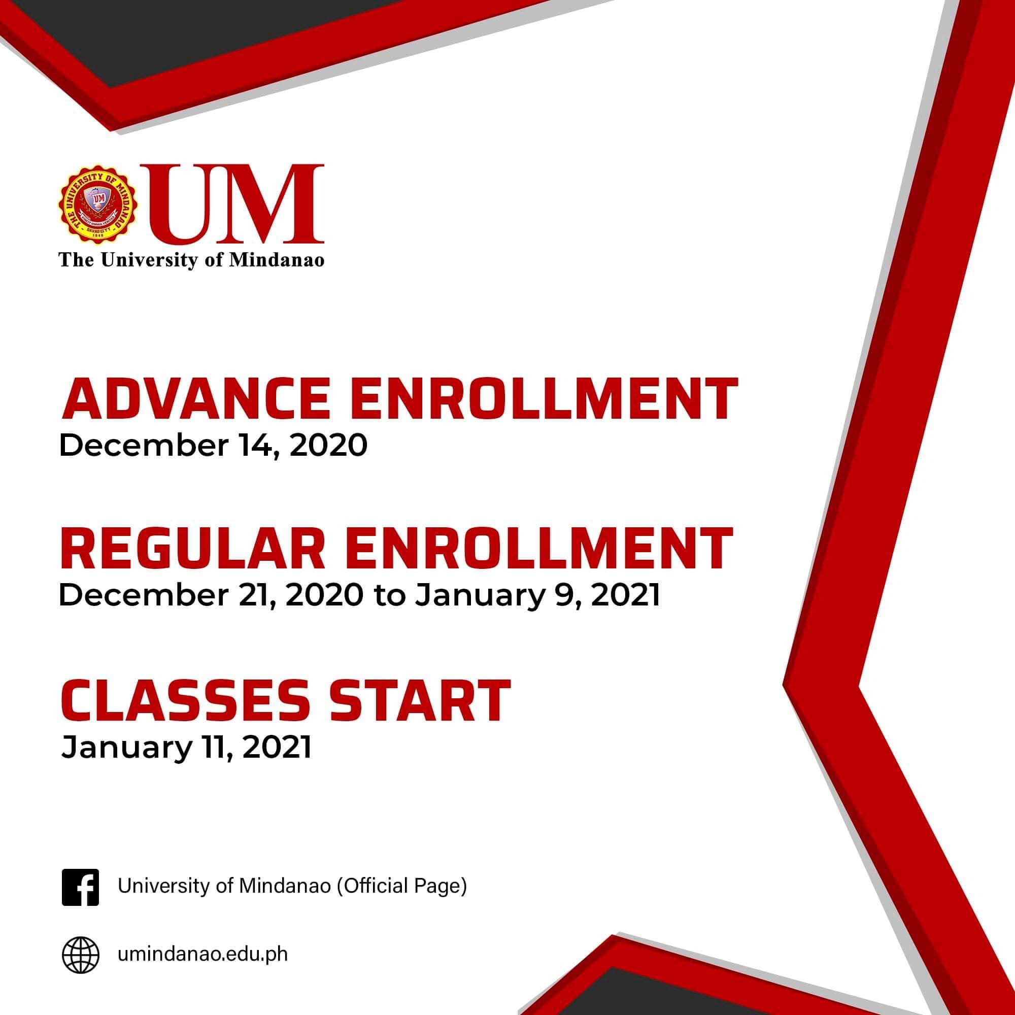 Enrollment schedule for Second Semester, SY 2020- 2021