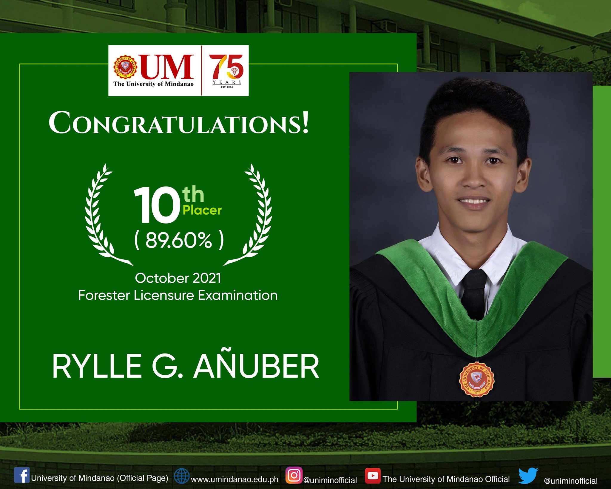 UMian is in top 10 of Forester Licensure Exam