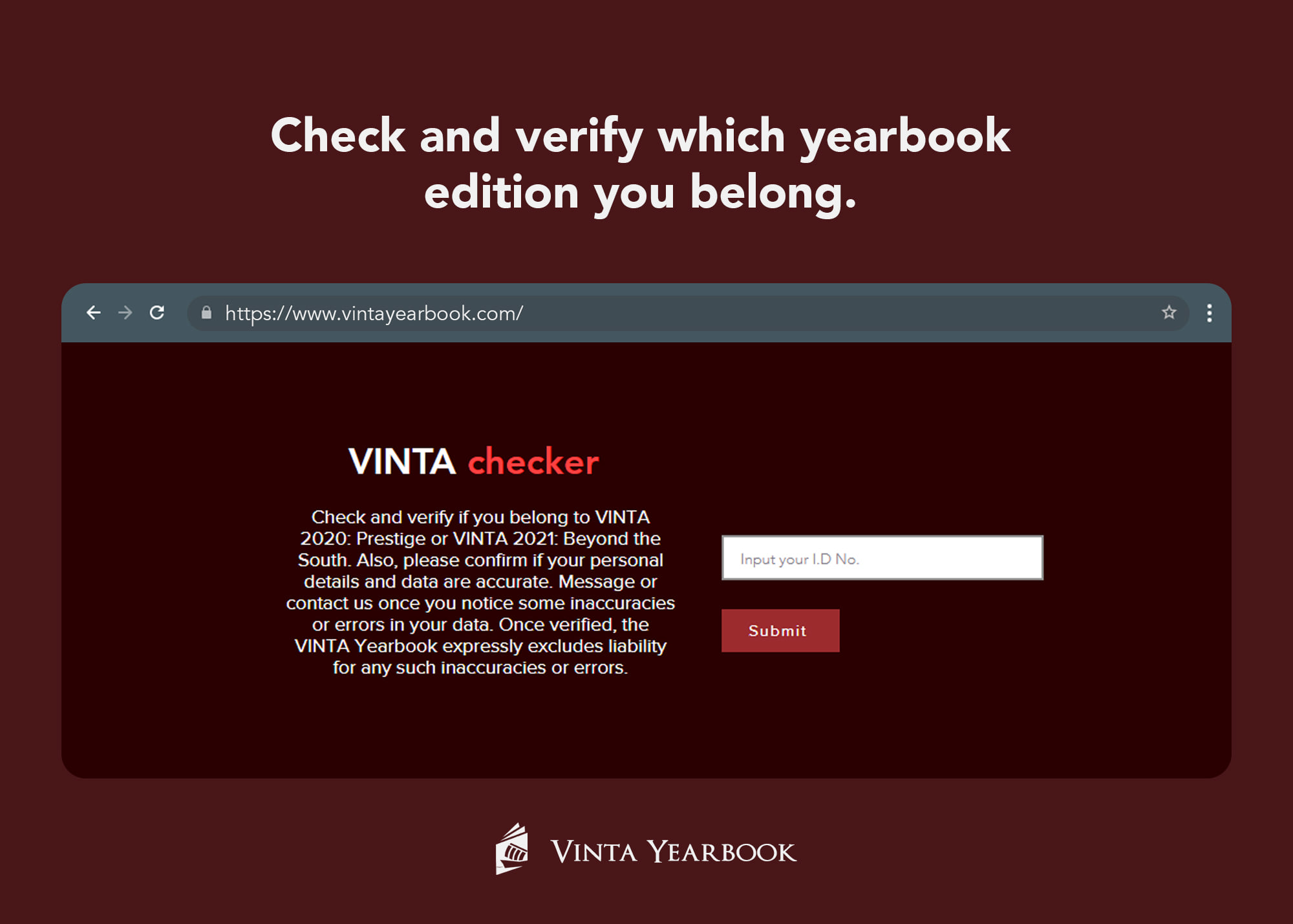 VINTA Yearbook - Online checker