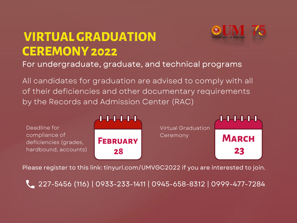 ANNOUNCEMENT: Virtual Graduation Ceremony