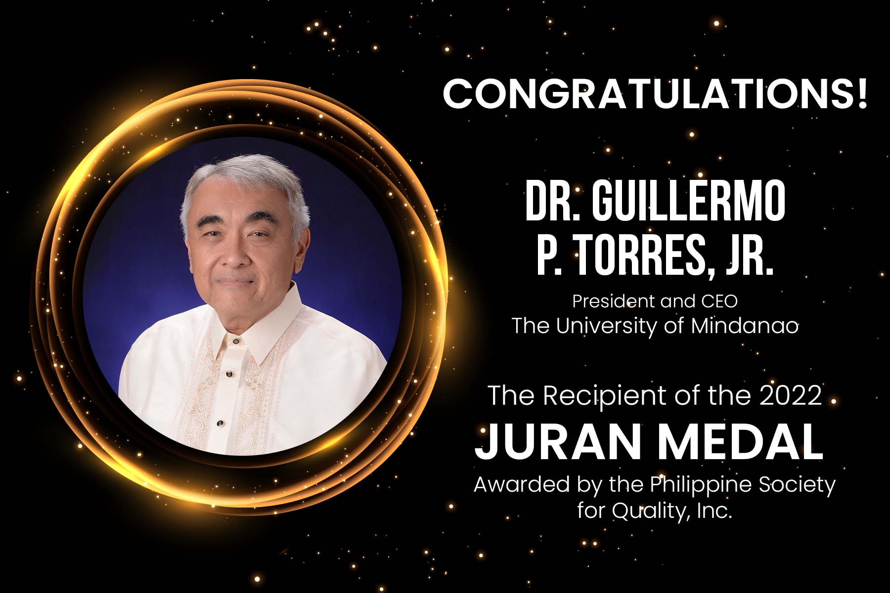 Dr. Torres is awarded the Juran Medal 2022
