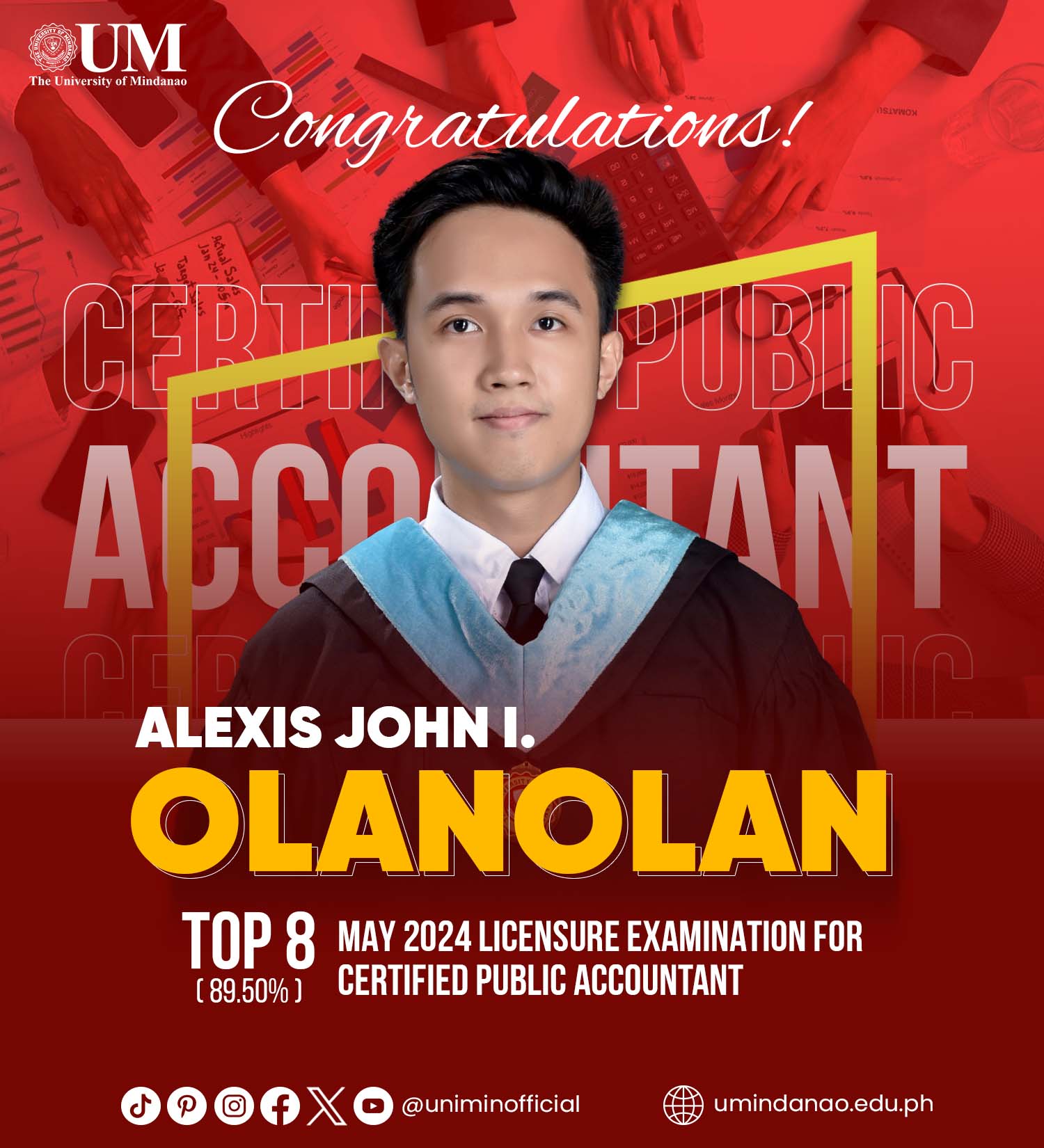 UM's College of Accounting Education produces top placer in May CPALE