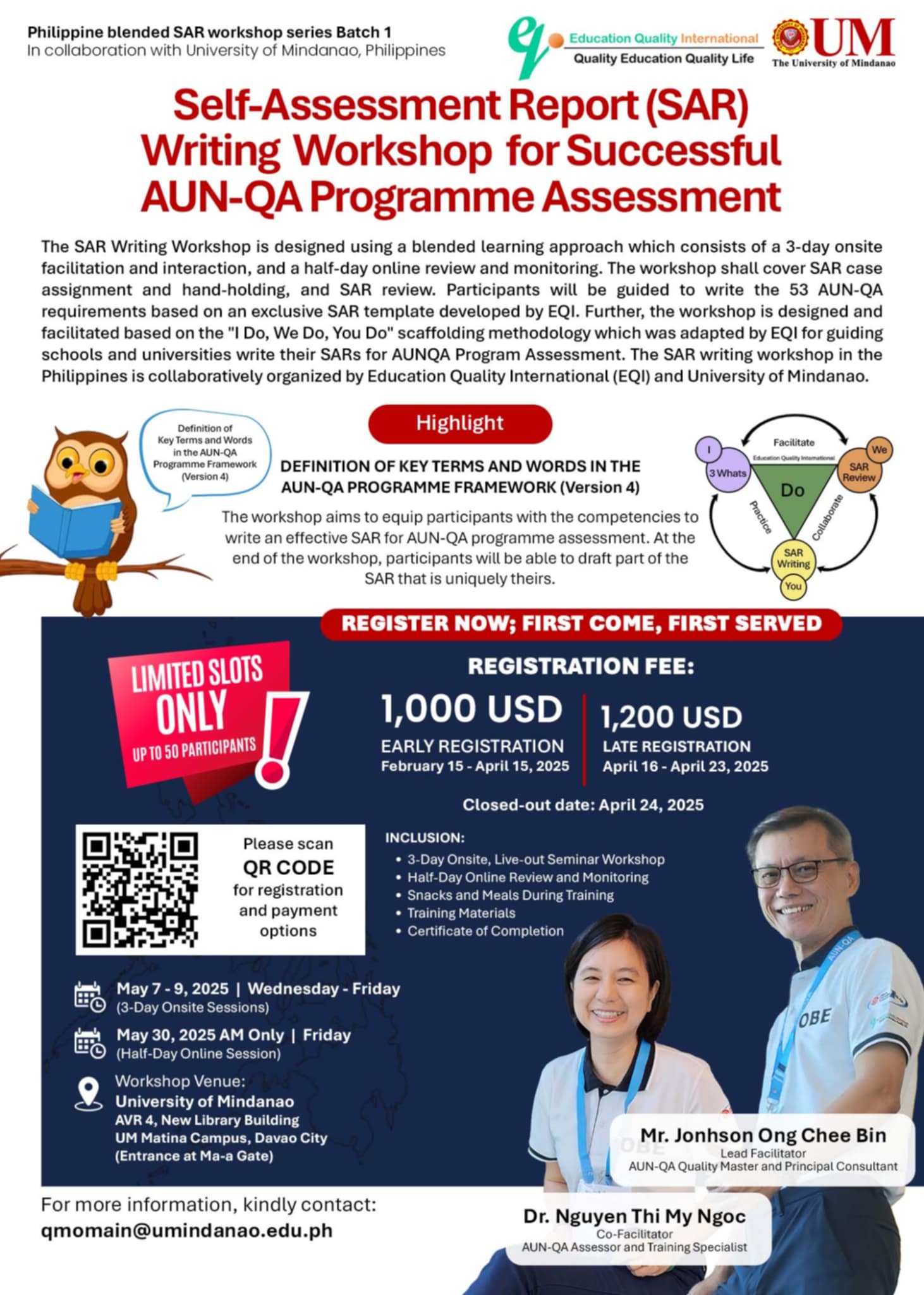 Self-Assessment Report (SAR) Writing Workshop for Successful AUN-QA Programme Assessment