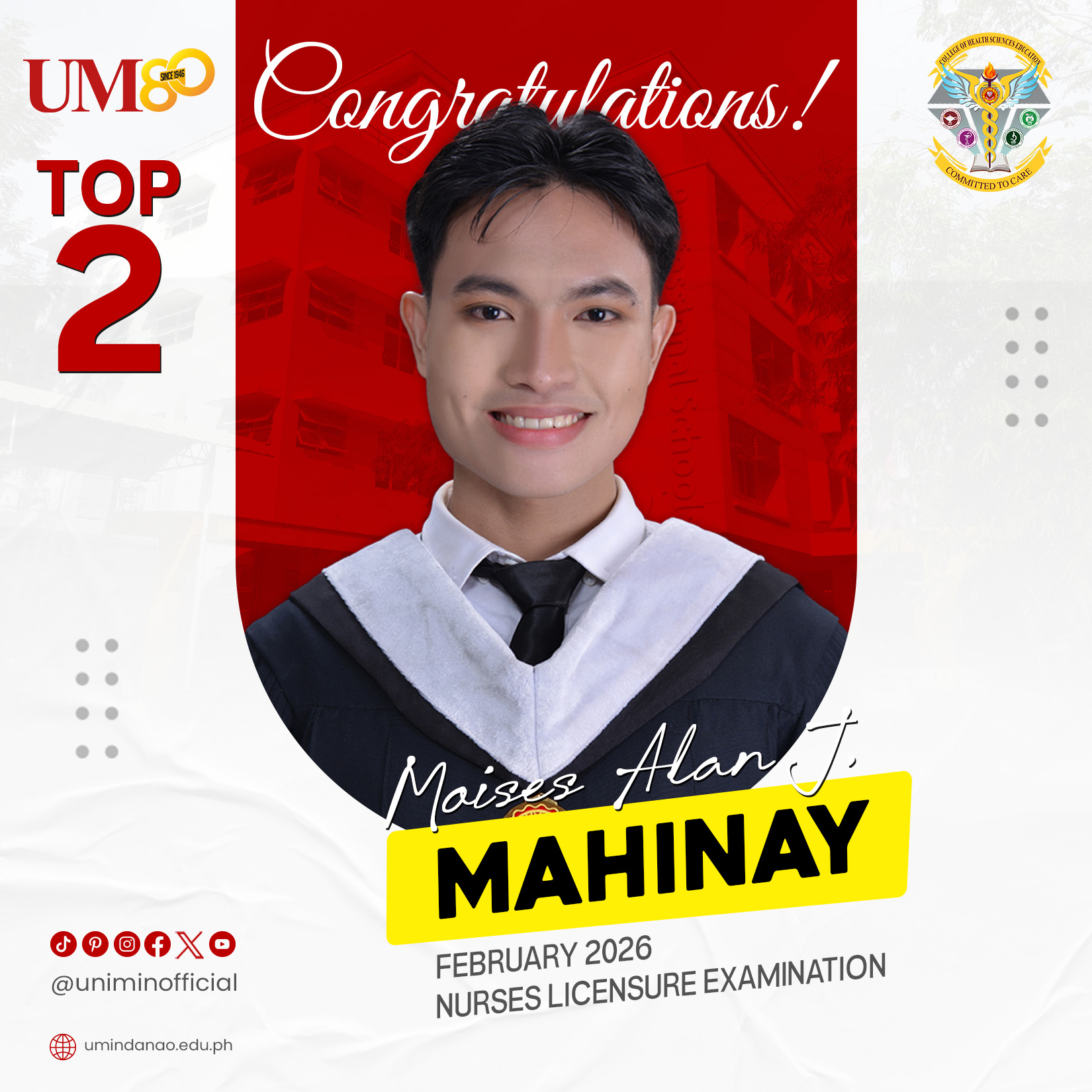 UM NLE examinee is in Top 2 examinees nationwide; overall takers soar above national passing rate