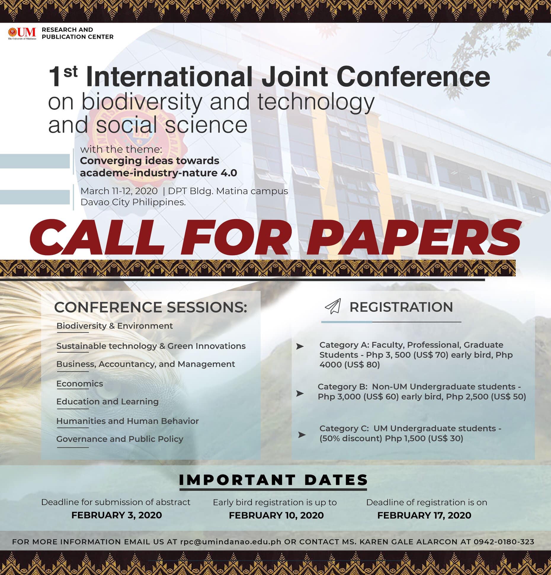 CALL FOR PAPERS: 1st International Joint Conference on Biodiversity and Technology, and Social Science