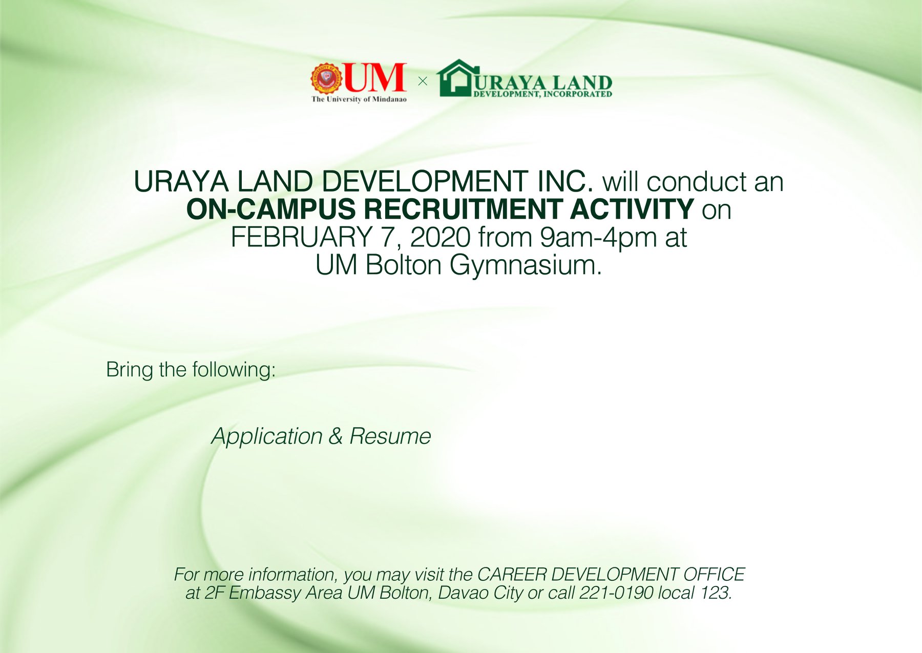 JOB OPPORTUNITY: Uraya Land Development Inc. is hiring!