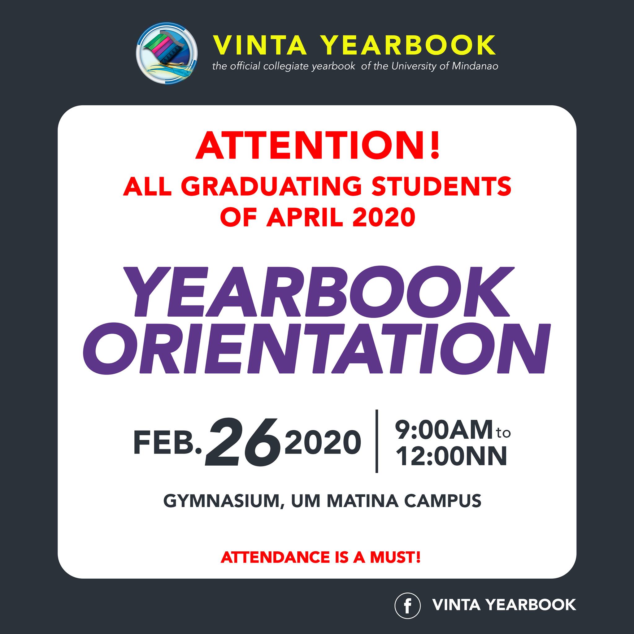 ATTENTION: Graduating students of April 2020