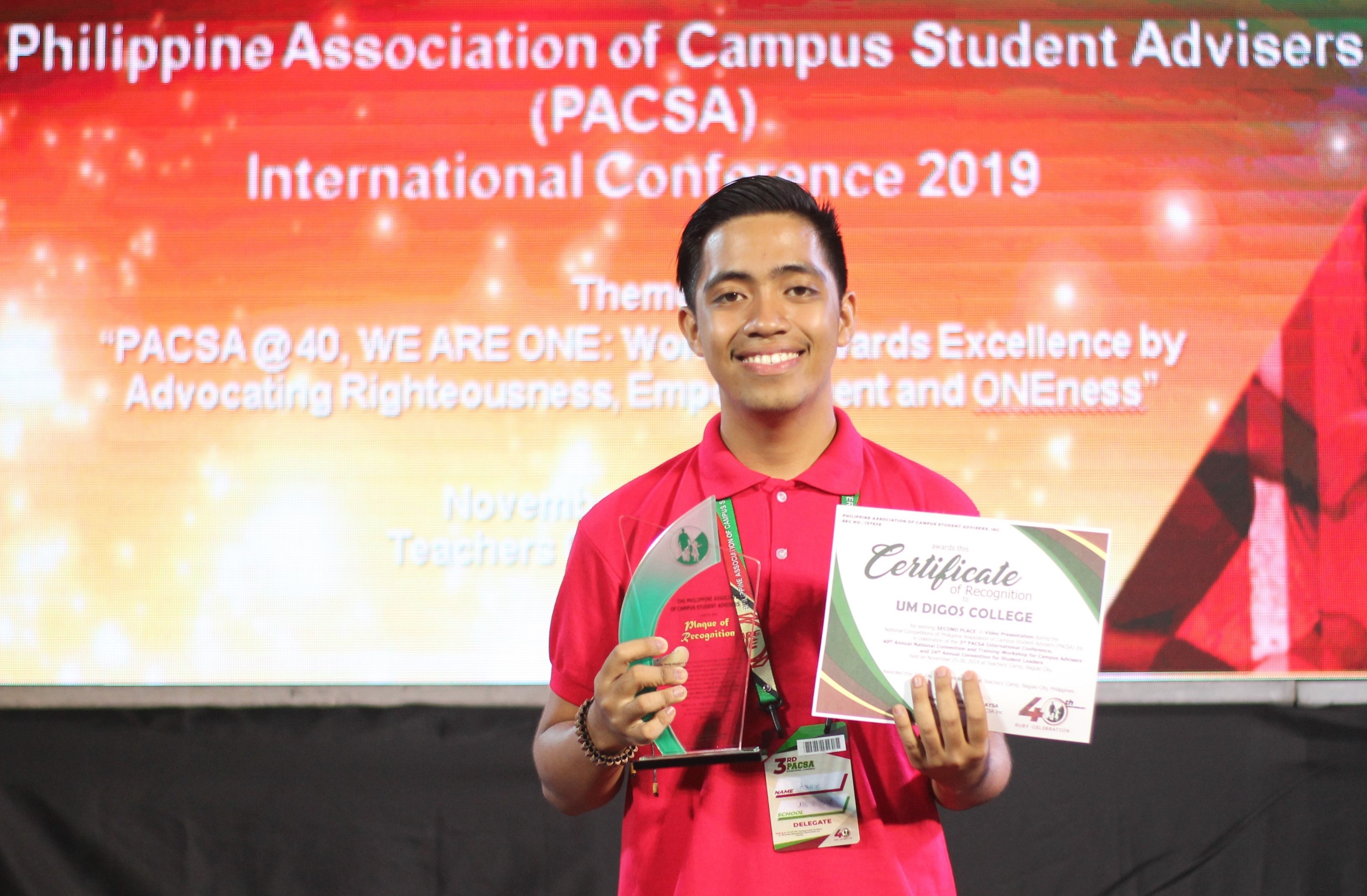 UMian wins second place for short film, elected as Mindanao student representative at 3rd PACSA