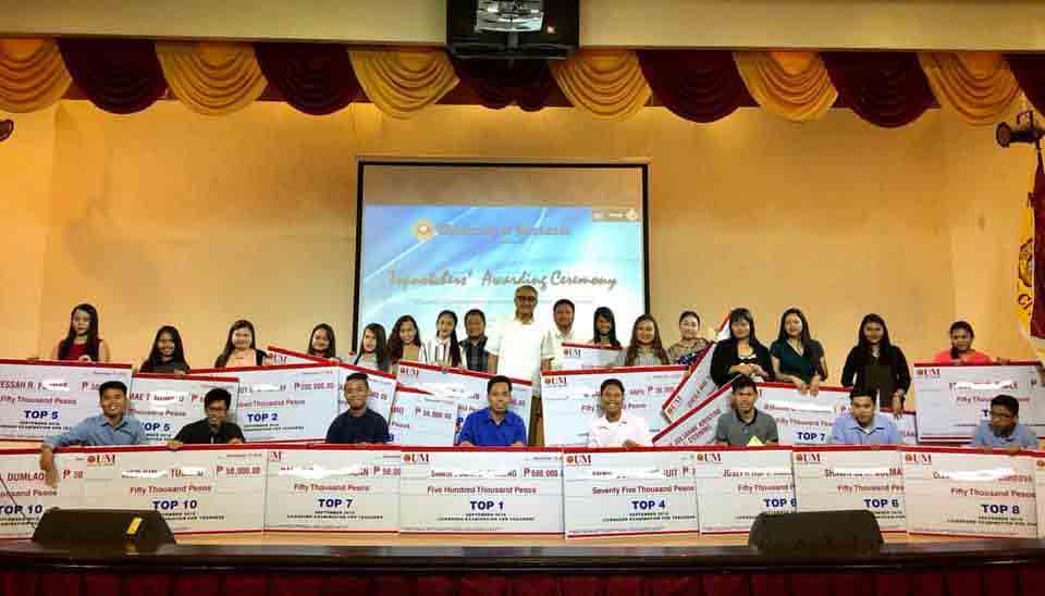 Cash gifts awarded to 23 UMian licensure examination topnotchers
